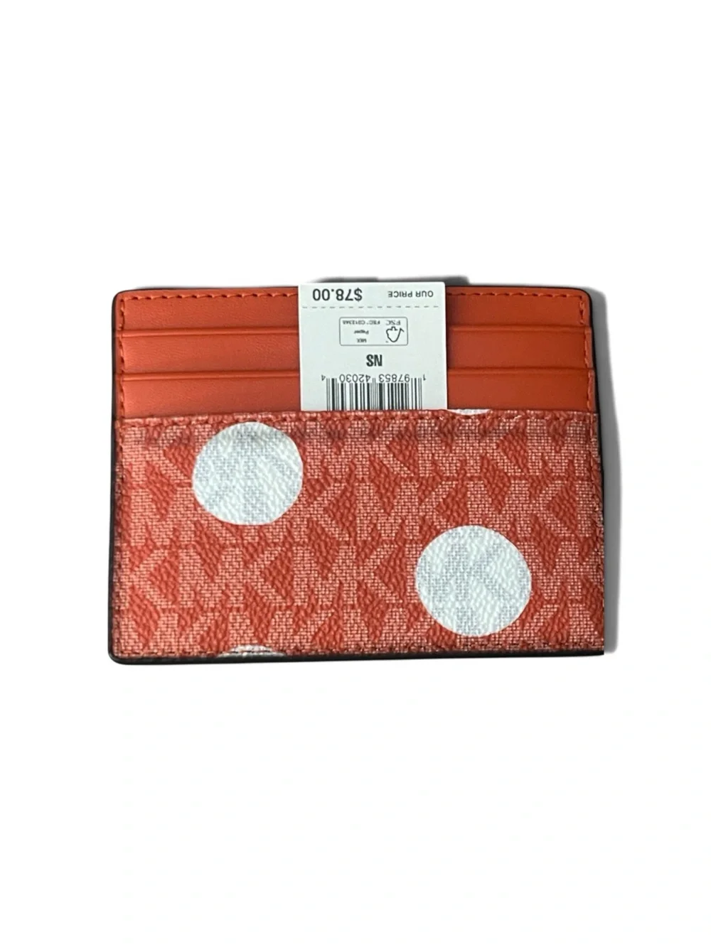 NWT Michael Kors card case in the color, red clay